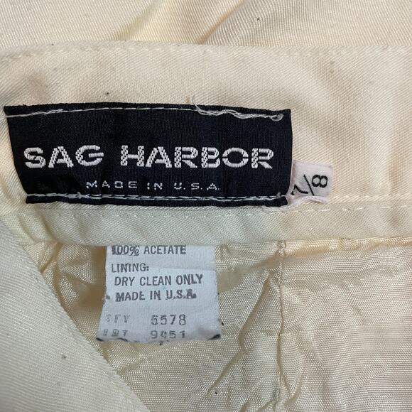 Vintage Pencil Skirt Size 8 Cream Off White Solid Midi Preppy Minimalist 80s 90s - Picture 11 of 14